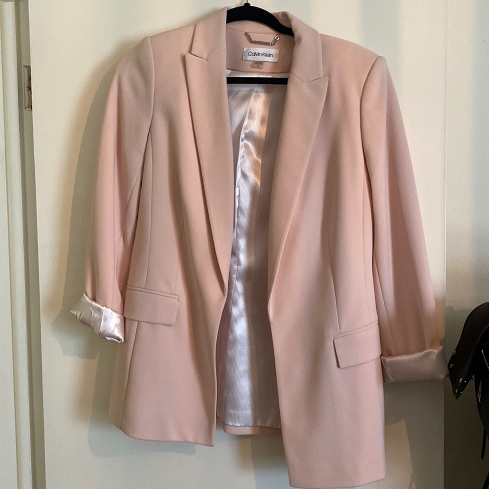 Baby pink Calvin Klein blazer